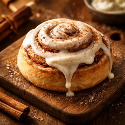 Cinnmon roll with cream cheese icing