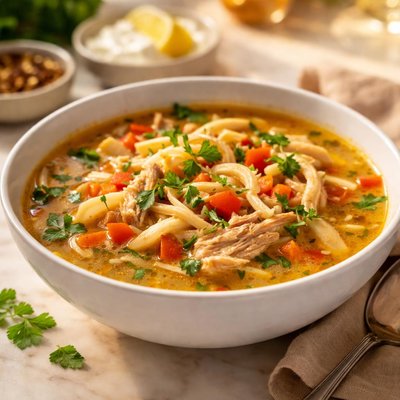Ciorba de pui cu taietei