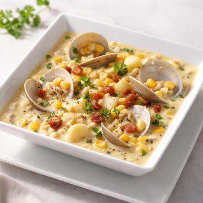 Clam and corn chowder
