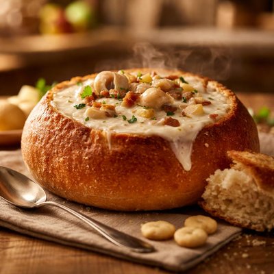 Clam chowder bowl