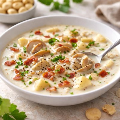 Clam chowder soup
