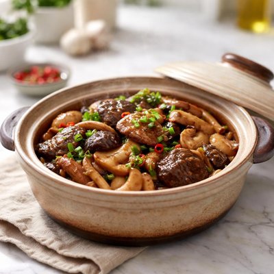 Claypot mushrooms