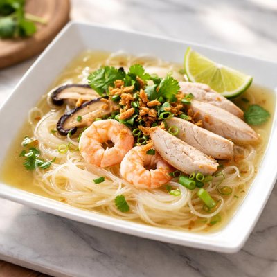 Clear broth rice noodles