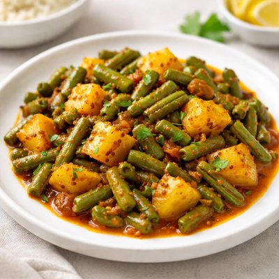 Cluster bean and potato curry