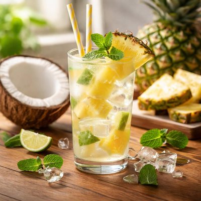 Cocnut water with pineapple