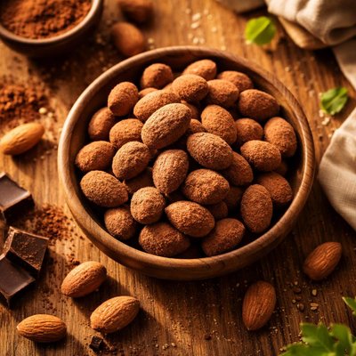 Cocoa covered almonds