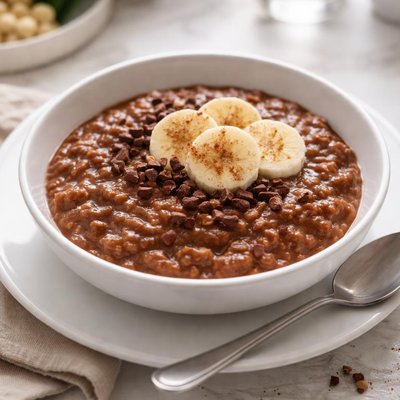 Cocoa with oatmeal and very little sugar