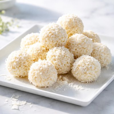 Coconut-covered candy