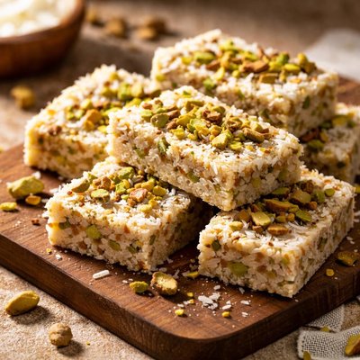 Coconut and pistachio bar