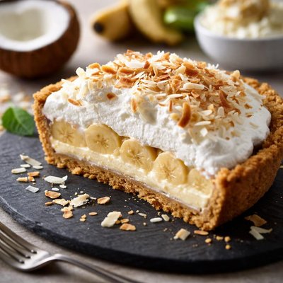 Coconut banana cream pie