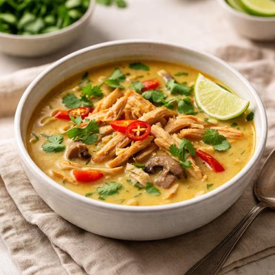 Coconut chicken curry soup