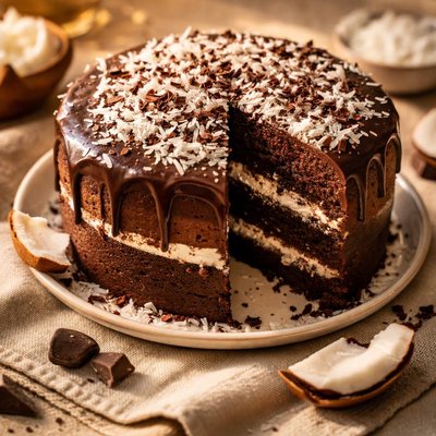 Coconut chocolate cake