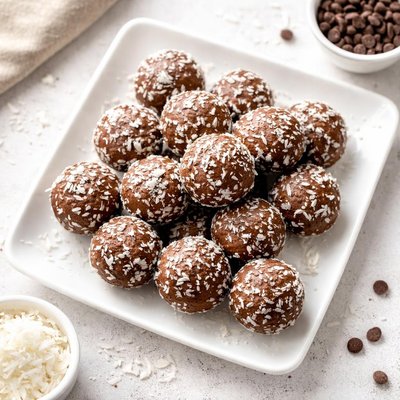 Coconut chocolate protein ball