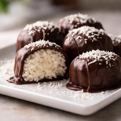 Coconut covered in chocolate