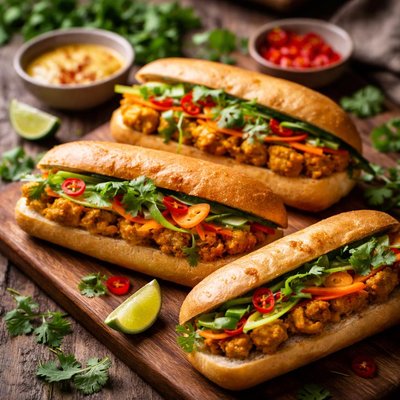 Coconut curry bahn mi