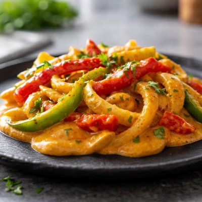 Coconut curry sauce onion and peppers