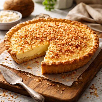 Coconut custard pie