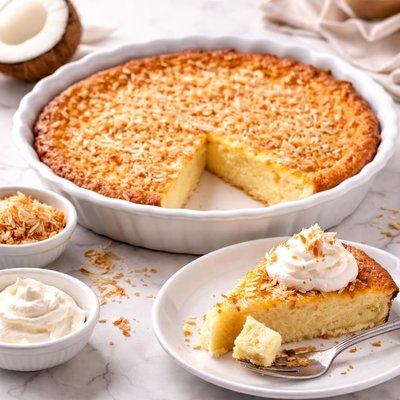 Coconut custard pie without crust