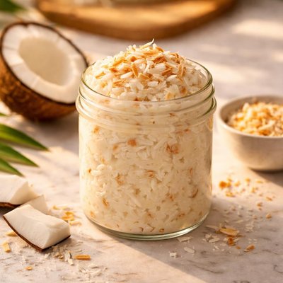 Coconut dessert topping