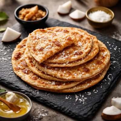 Coconut jaggery paratha