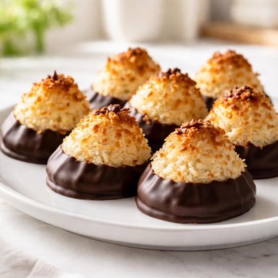 Coconut macroon cocolate covered