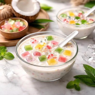 Coconut milk with jelly