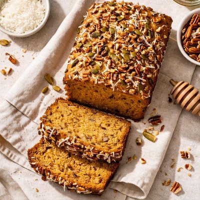Coconut pumpkin pecan bread