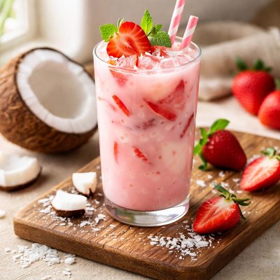 Coconut strawberry refresher