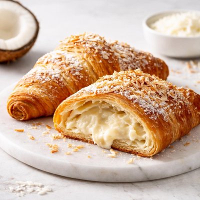 Coconut stuffed croissant