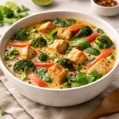 Coconut tofu vegetable soup