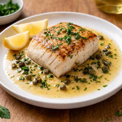 Cod and butter sauce