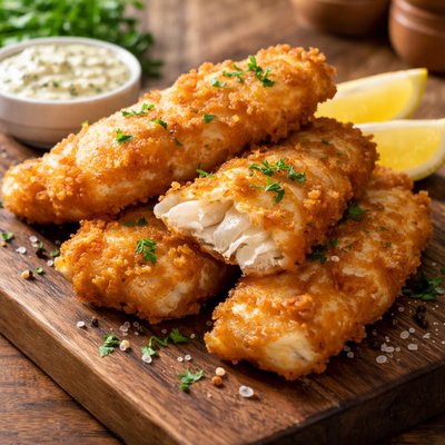 Cod fish fliet fried