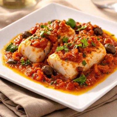 Cod in tomato sauce