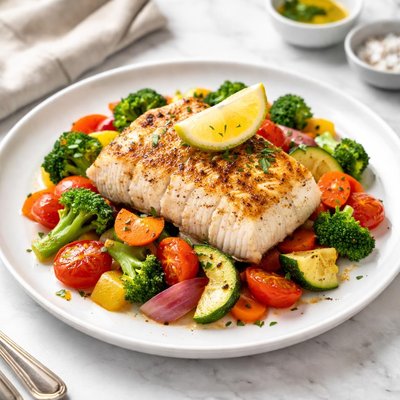 Cod with mixed veggies