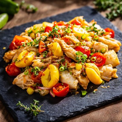 Codfish with ackee