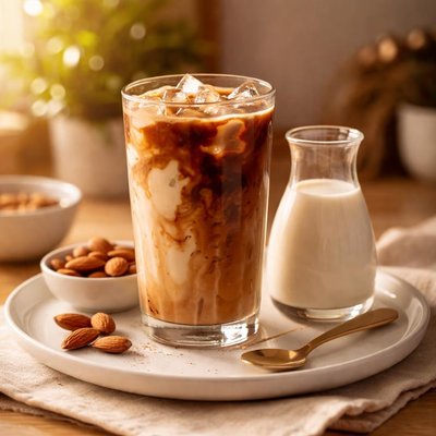 Coffee and almond milk