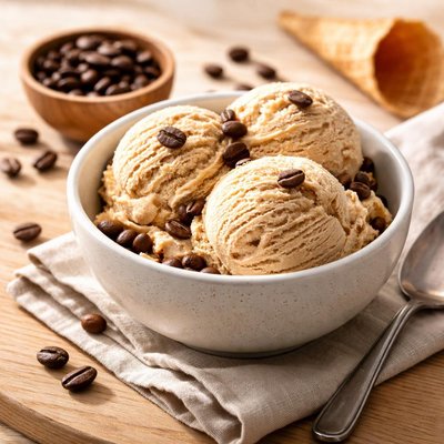 Coffee flavour ice cream