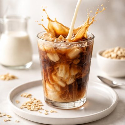 Coffee splash of oatmilk