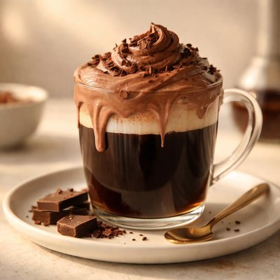 Coffee with chocolate cream