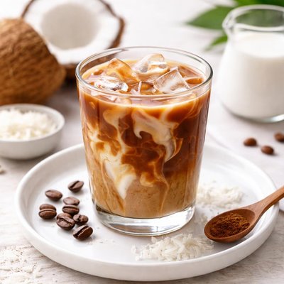Coffee with coconut milk