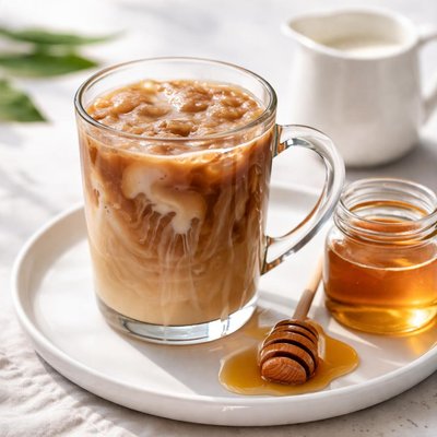 Coffee with milk and honey