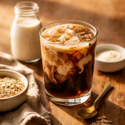 Coffee with oatmilk creamer