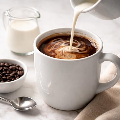 Coffee with organic half and half