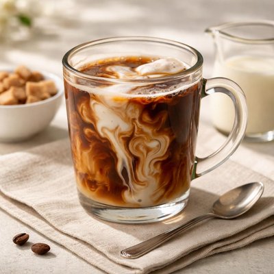 Coffee with sweetened creamer