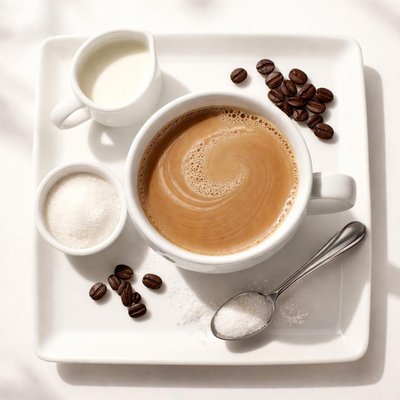 Coffee with wholemilk and sugar