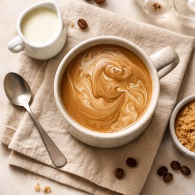 Coffee with zero sugar creamer