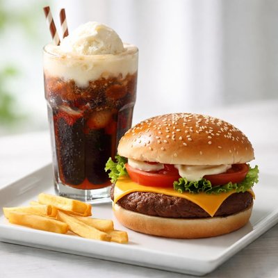 Cokefloat and yum burger