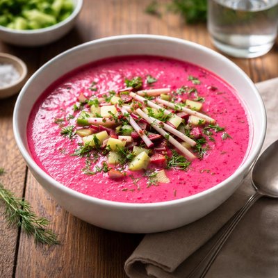 Cold cucumber beet soup