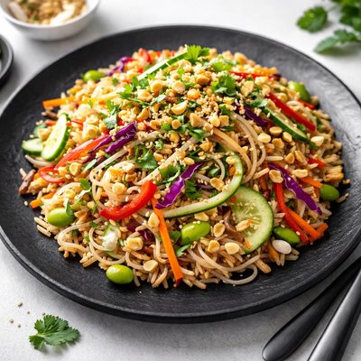 Cold noodle rice salad