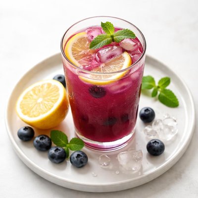 Cold press blueberry lemon juice